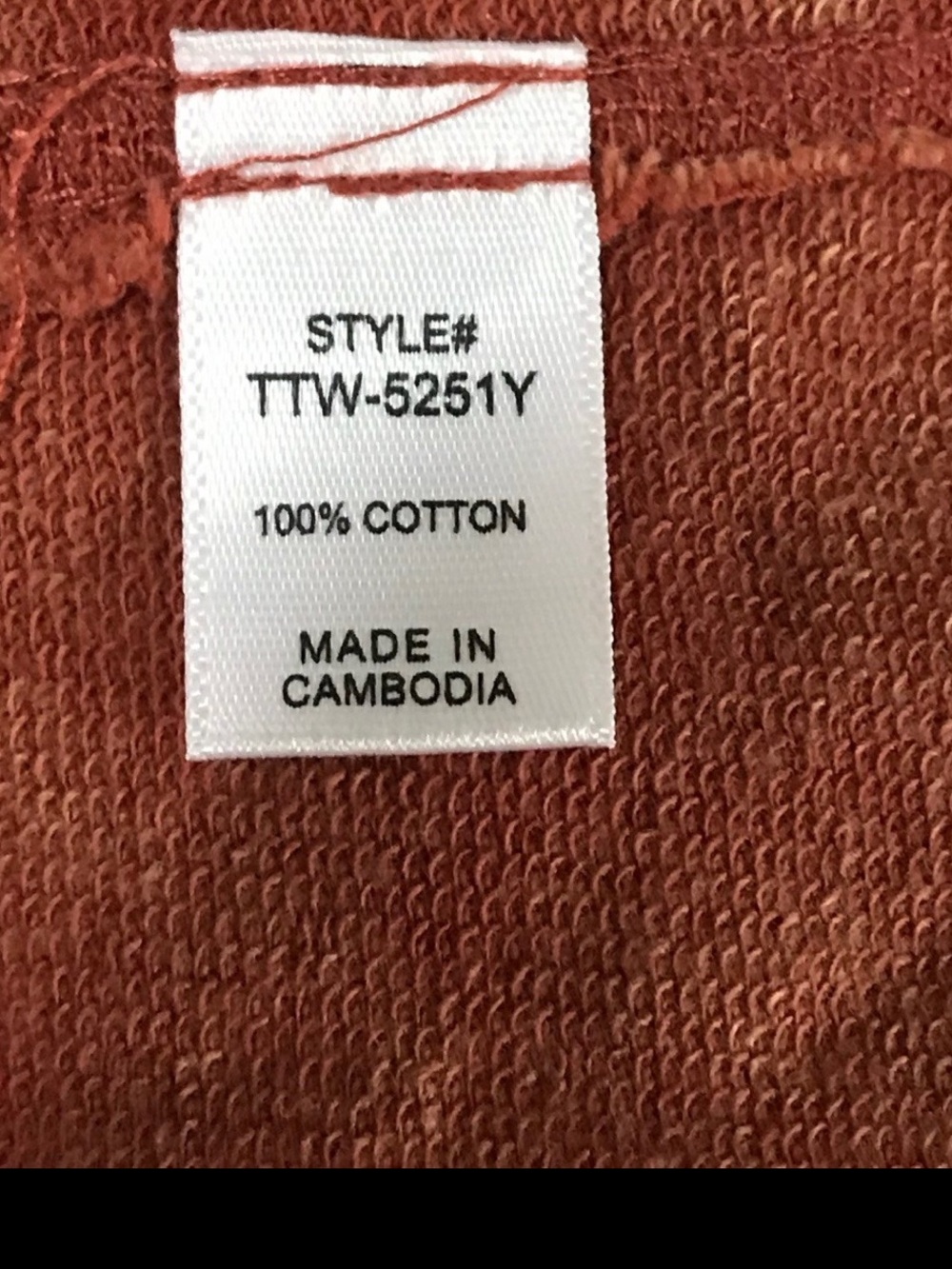 Zenana Sz Sm Washed Half-Button Raw Edge Sleeveless Henley Tank Top-Rust Orange - Picture 6 of 6